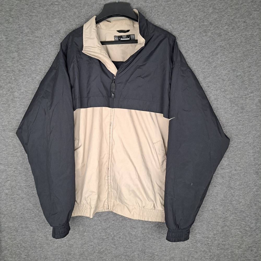 Nike Golf Jacket Men Large Tan Black Storm-Fit Full Zip Windbreaker